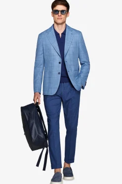 Royal blue overcheck blazer