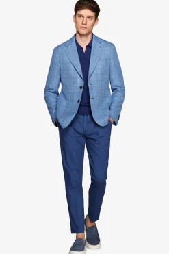 Royal blue overcheck blazer