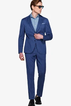 Royal blue pinstripe blazer