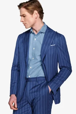 Royal blue pinstripe blazer