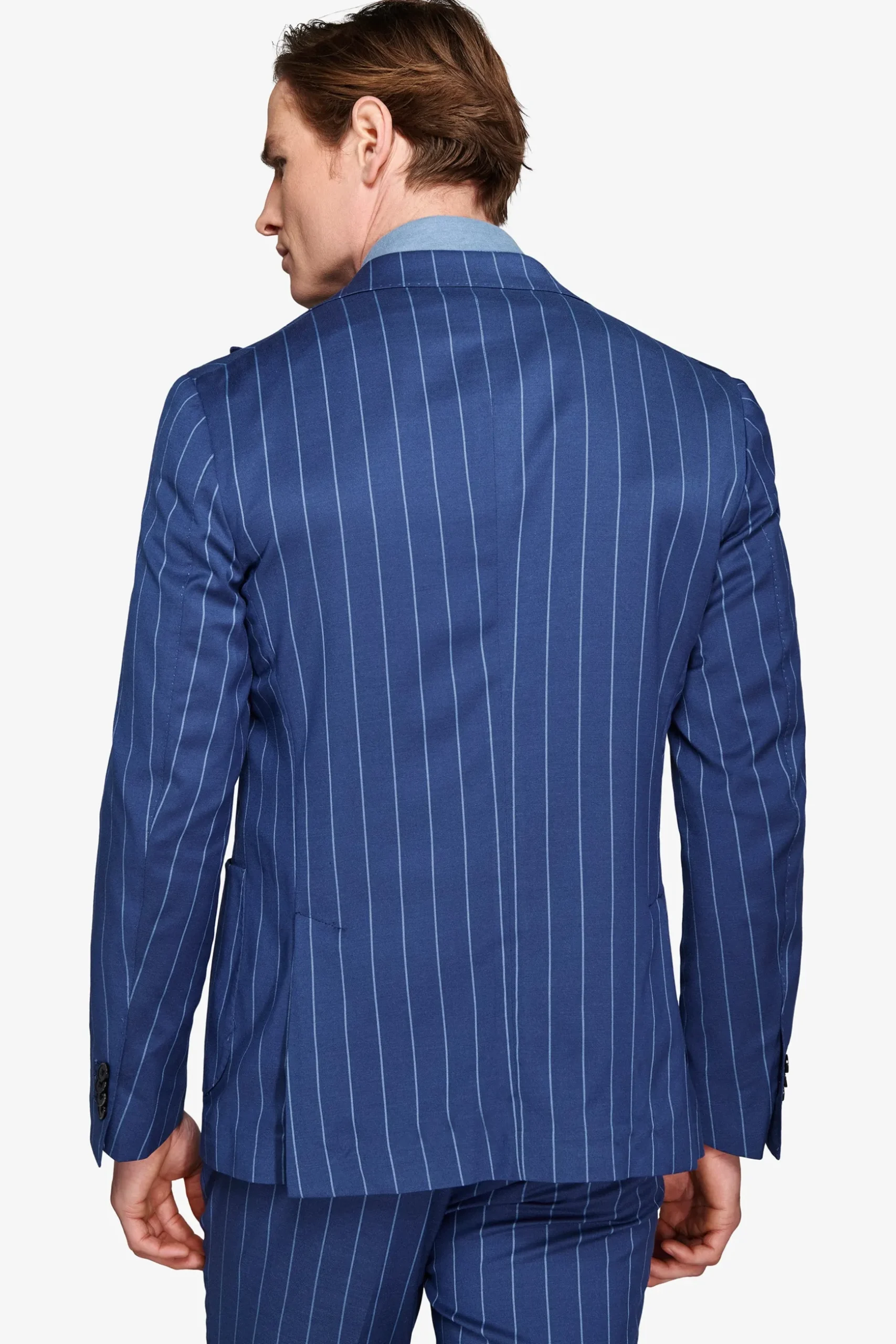 Royal blue pinstripe blazer