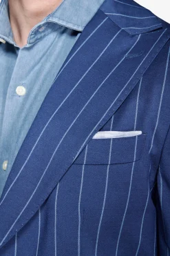 Royal blue pinstripe blazer