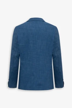 Royal blue slub canvas blazer