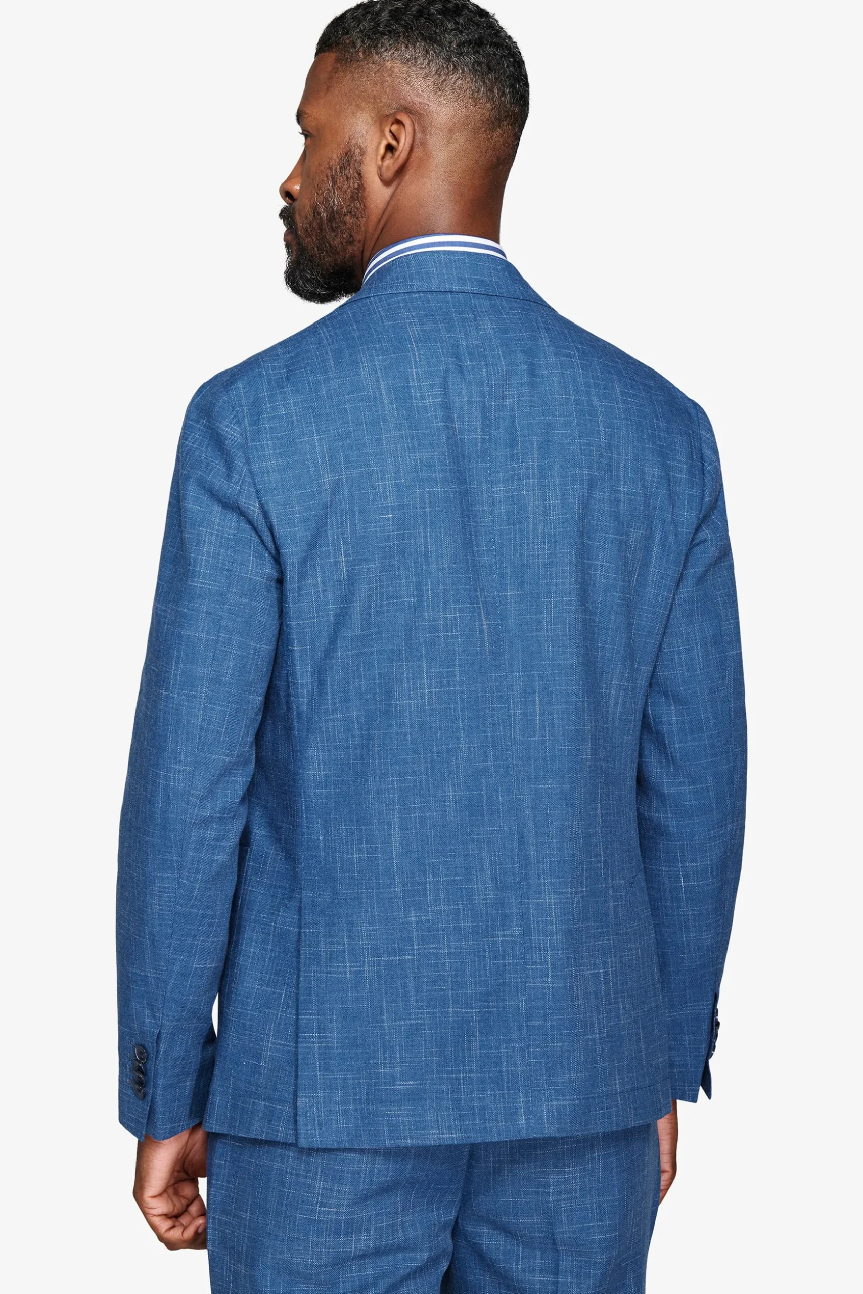 Royal blue slub canvas blazer