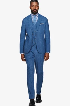 Royal blue slub canvas blazer