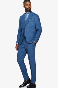 Royal blue slub canvas blazer