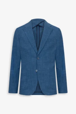 Royal blue slub canvas blazer