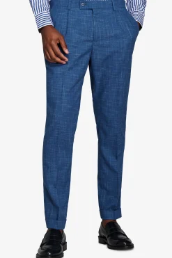 Royal blue slub canvas trousers