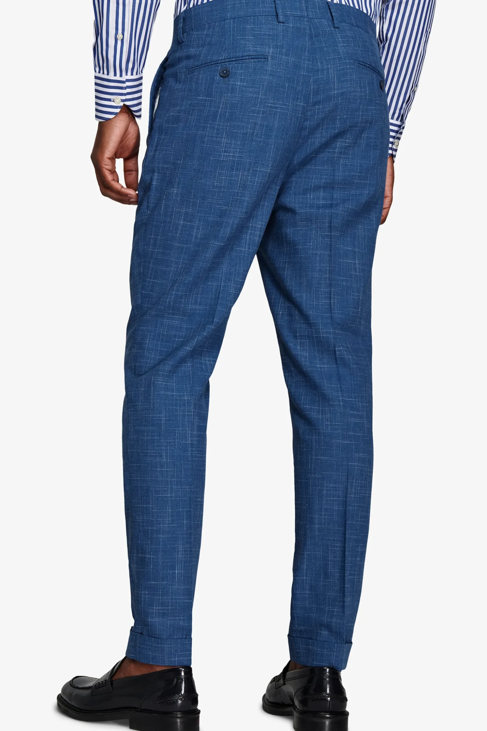 Royal blue slub canvas trousers