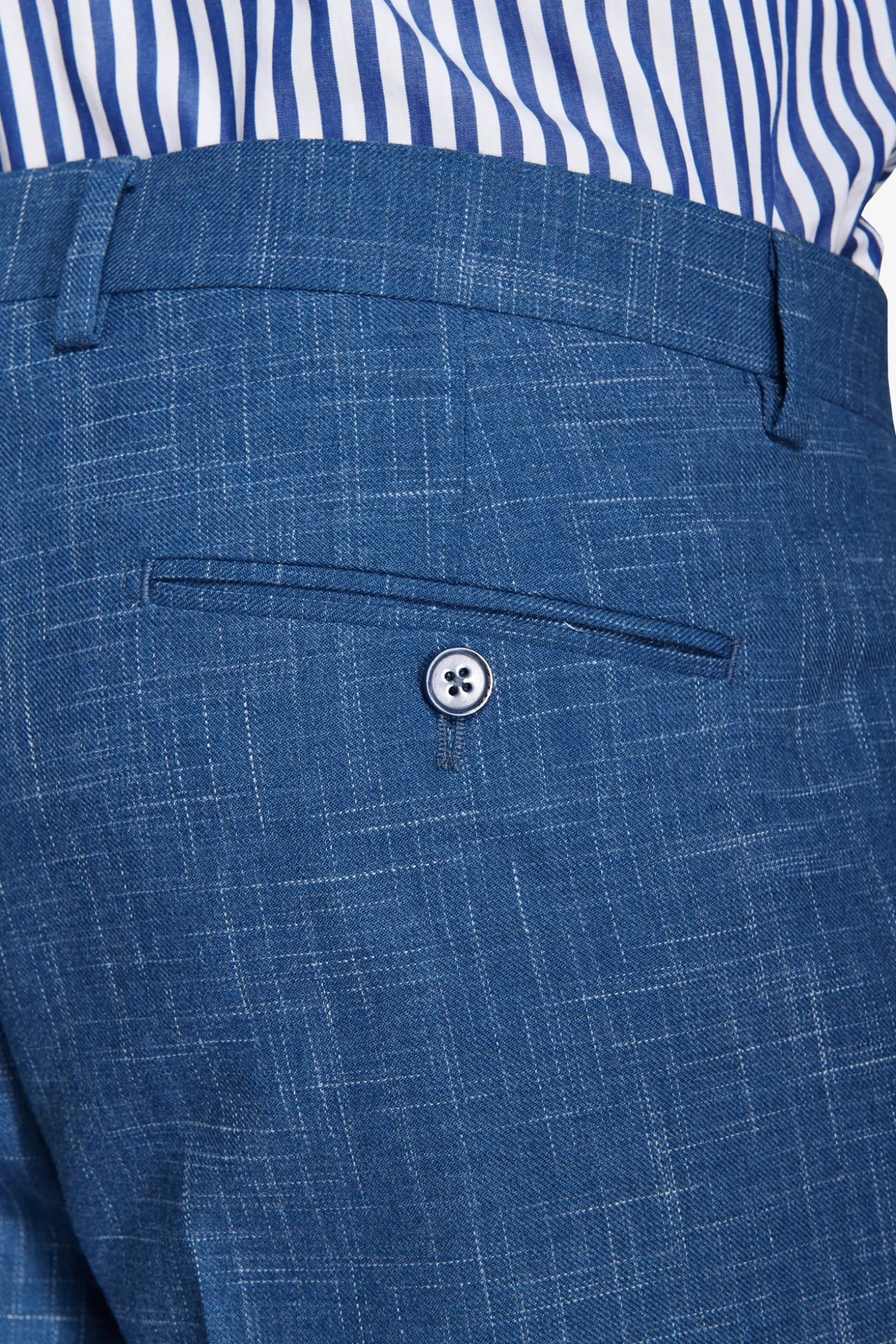 Royal blue slub canvas trousers