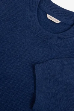 Royal blue woven knit t-shirt