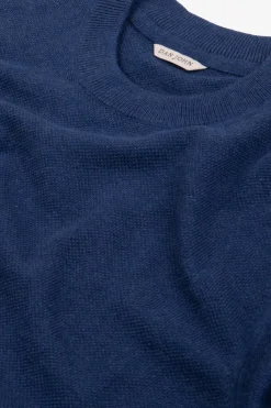 Royal blue woven knit t-shirt