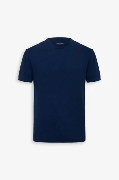 Royal blue woven knit t-shirt