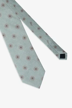 Sage circles print Herringbone tie