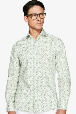 Sage floral pattern shirt