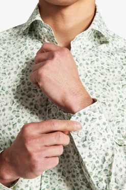 Sage floral pattern shirt