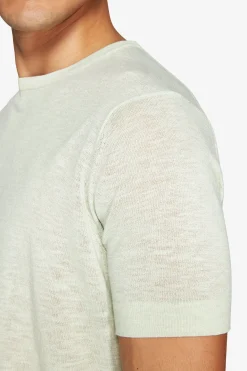 Sage linen blend crewneck knit