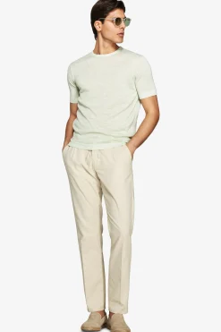 Sage linen blend crewneck knit