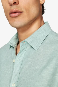 Sage linen blend relaxed shirt