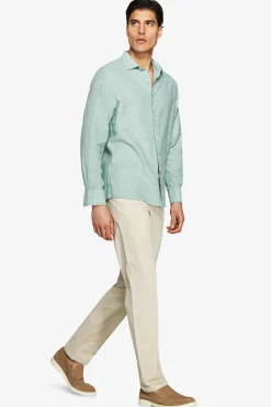 Sage linen blend relaxed shirt