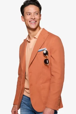 Salmon peak lapel textured blazer