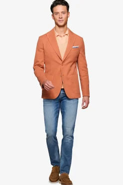 Salmon peak lapel textured blazer
