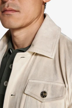 Sand ecosuede trucker jacket
