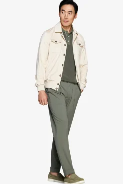 Sand ecosuede trucker jacket