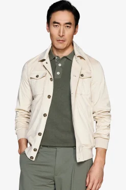 Sand ecosuede trucker jacket