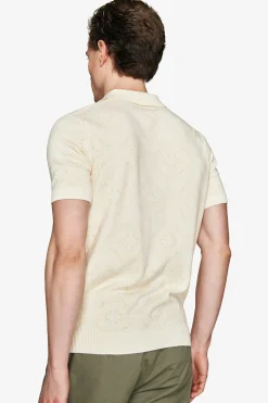 Sand floral print polo shirt