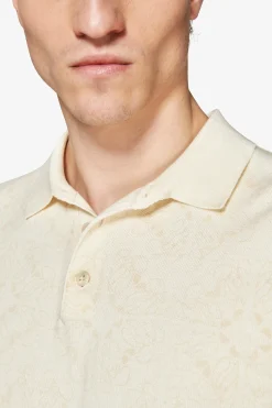 Sand floral print polo shirt