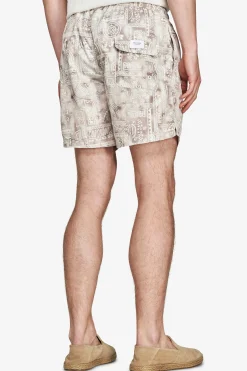 Sand geometric print swim trunks
