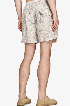 Sand geometric print swim trunks
