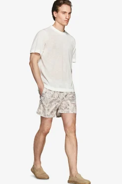 Sand geometric print swim trunks