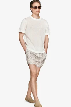 Sand geometric print swim trunks