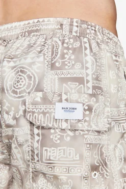 Sand geometric print swim trunks