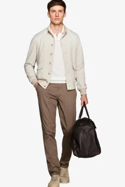 Sand jersey piquet bomber jacket