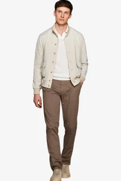 Sand jersey piquet bomber jacket
