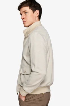Sand jersey piquet bomber jacket