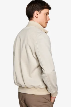 Sand jersey piquet bomber jacket