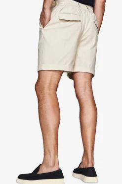 Sand linen blend Bermuda shorts