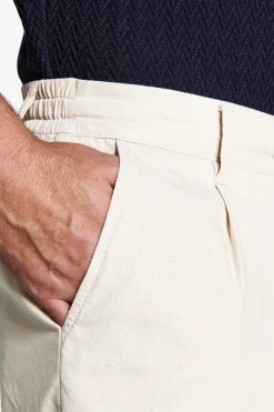 Sand linen blend Bermuda shorts