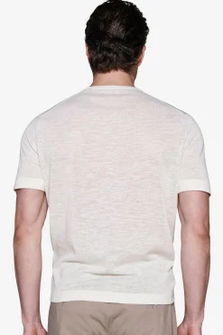 Sand linen blend crewneck knit