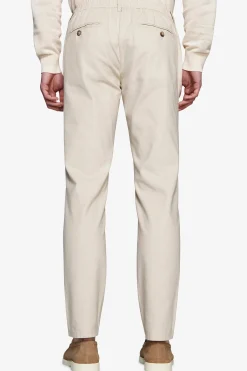 Sand linen blend drawstring pants