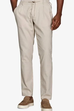 Sand linen blend drawstring pants