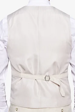 Sand linen blend Herringbone waistcoat