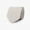 Sand linen blend tie