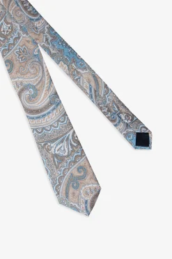 Sand macro floral print tie