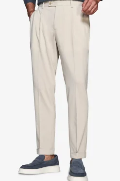 Sand stretch jersey trousers