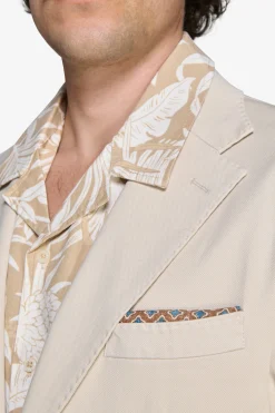 Sand stretch textured blazer